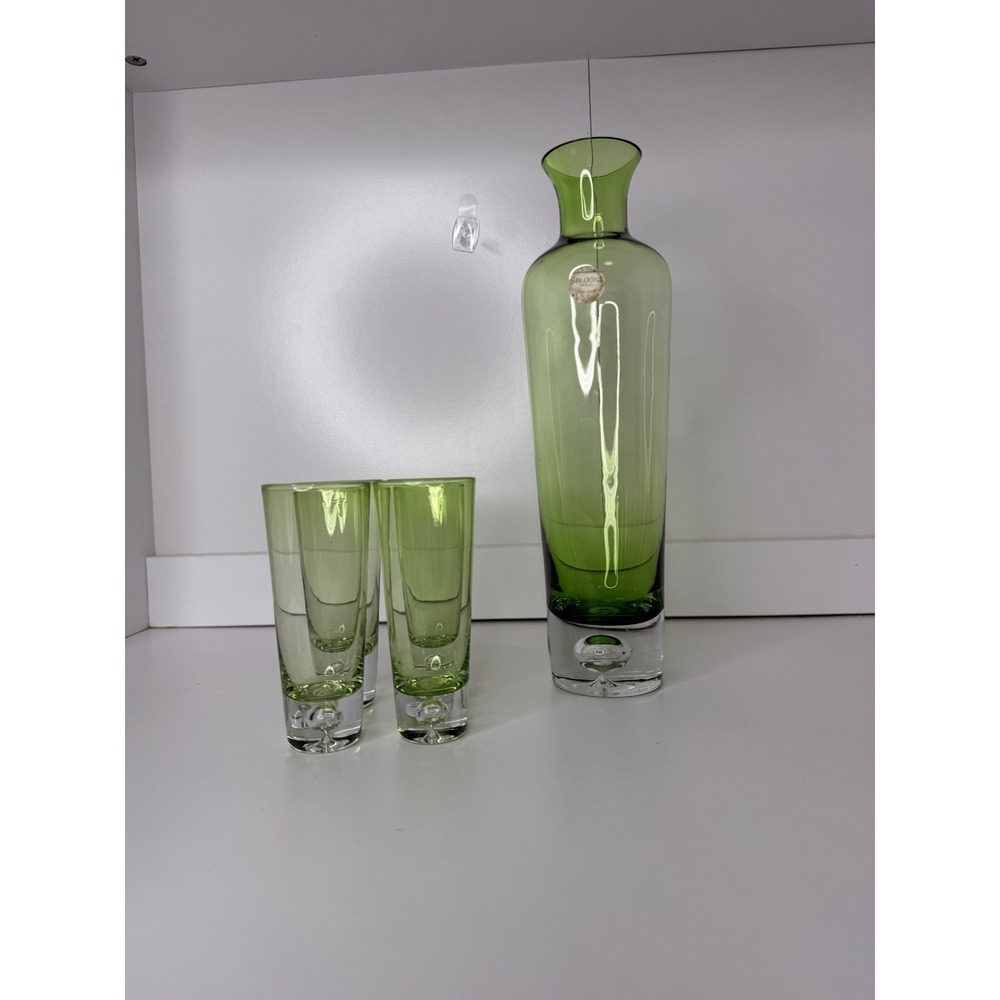 Festival 5 Piece Vodka / Liqueur Set Block China & Crystal Green Color